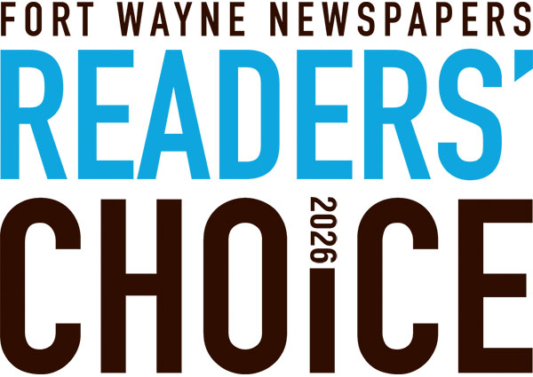 Readers Choice Logo 2026 Logo for Fort Wayne Newspapers' Readers' Choice 2026 award, featuring large blue 'READERS' and dark brown 'CHOICE' text.